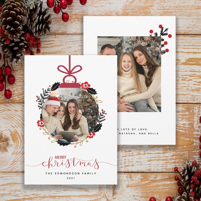 God jul Photo Globe Ornament Card (Skapare uppladdad)
