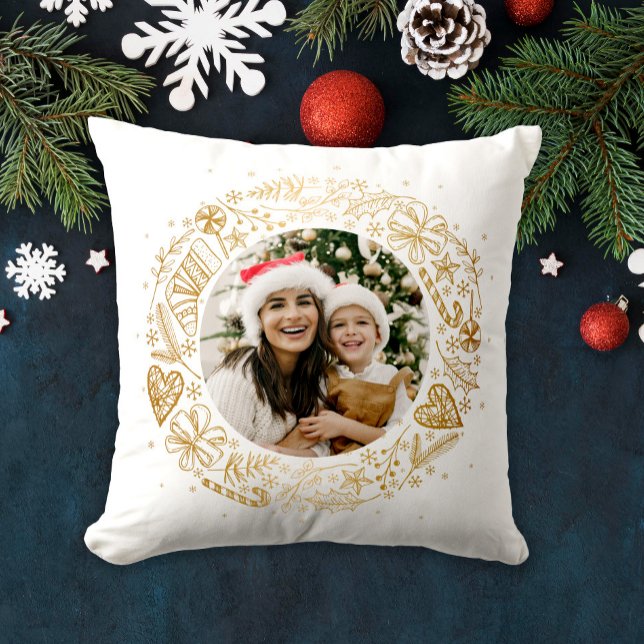 God jul Photo Guld Kudde (Skapare uppladdad)