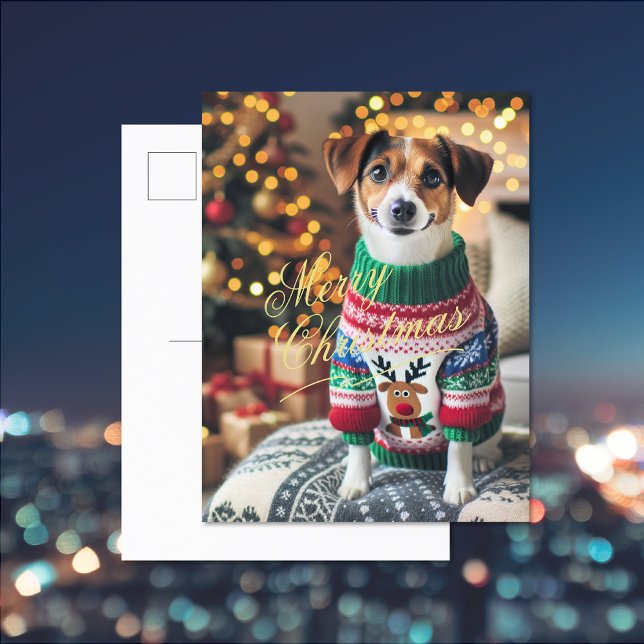 God jul Photo Helg Vykort (Merry Christmas Photo Holiday Postcard (front and back))