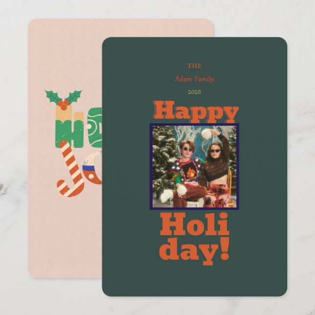 God jul Photo Helgdag Card! Inbjudningar (Fram/baksida)