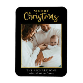God jul Photo Helgdag Gold Foil-skript Magnet