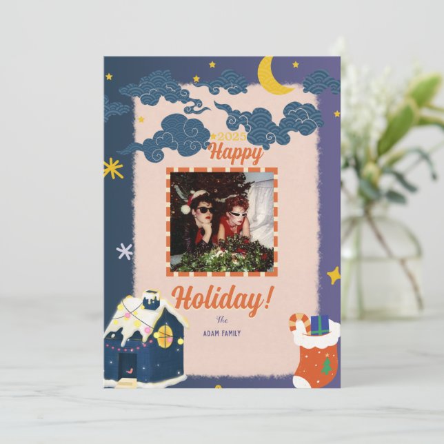 God jul Photo Helgdagskort Julkort (Stående Fram)