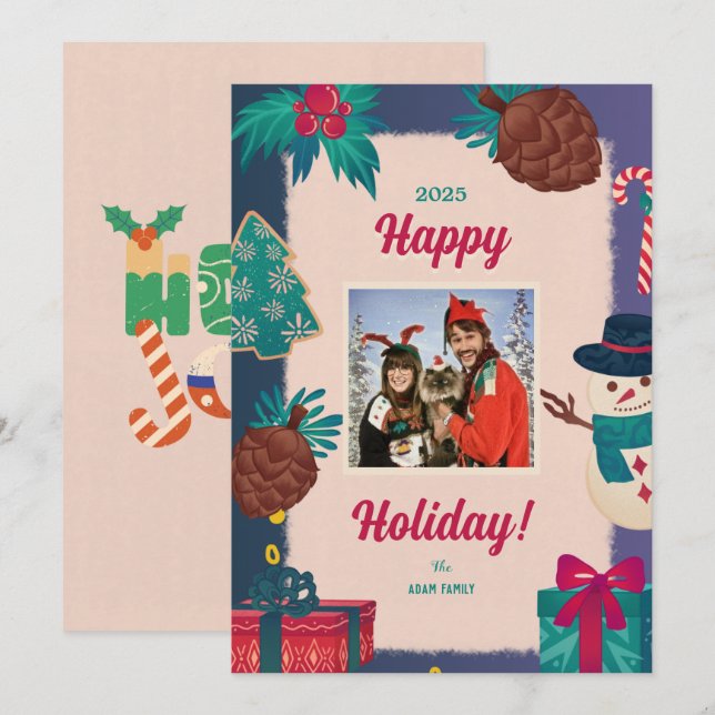 God jul Photo Helgdagskort Julkort (Fram/baksida)