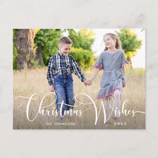 God jul PHOTO-julen Hälsning Helgdag Vykort (Framsida)