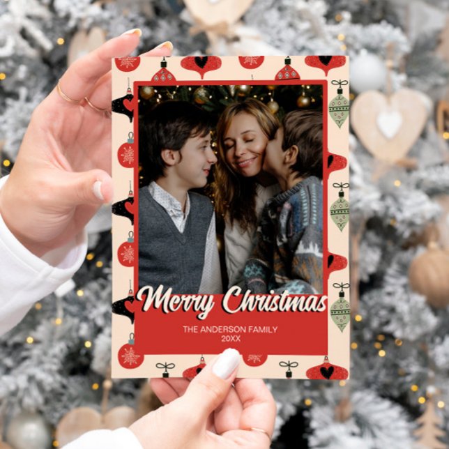 God jul Photo Mid Century Modern Julkort (Skapare uppladdad)