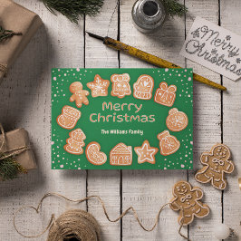 God jul Photo Namn Gingerbröd Grönt Helgkort