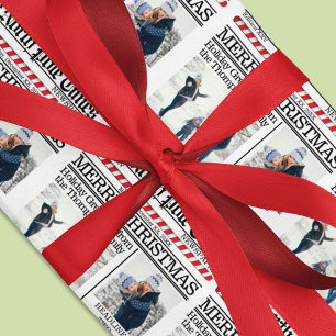 God jul Photo Newspaper Anpassningsbar Presentpapper
