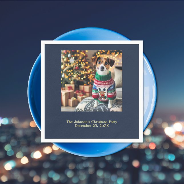 God jul Photo Pappersservett (Merry Christmas Photo Napkin)