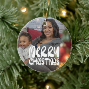God jul Photo Personlig Julgransprydnad Keramik