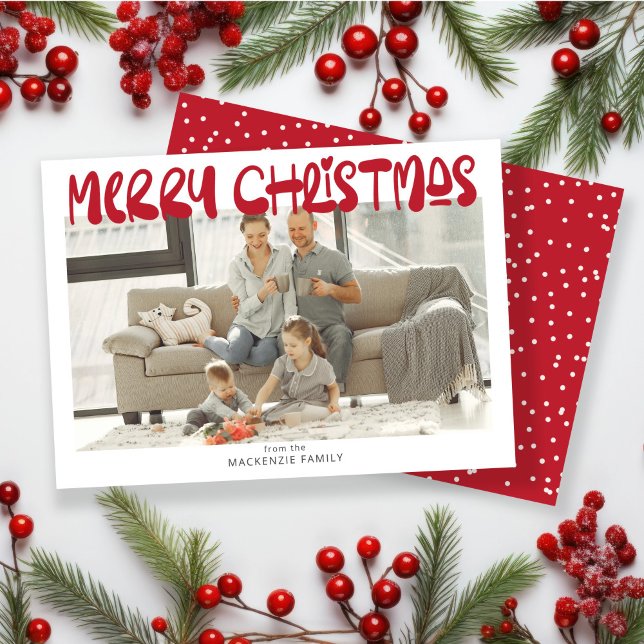 God jul Photo Personlig Julkort (Merry Christmas Photo Personalized Holiday Card by Ricaso. Fun bold and colorful holiday cards)