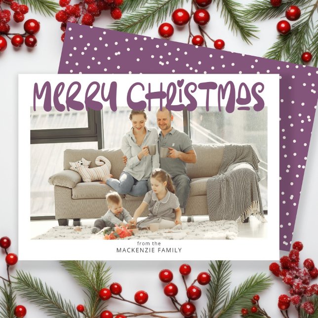 God jul Photo Personlig Julkort (Merry Christmas Photo Personalized Holiday Card by Ricaso. Fun bold and colorful holiday cards)