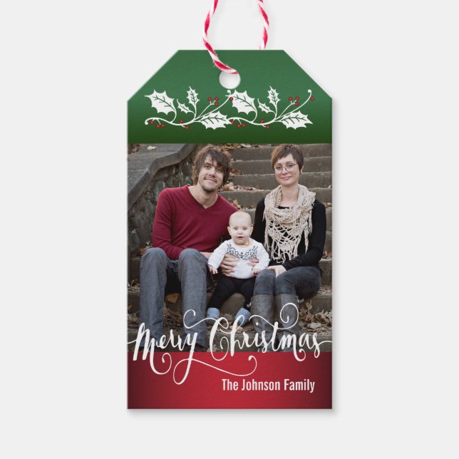 God jul Photo Presentetikett (Framsidan)