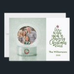 God jul Photo Snö Globe jul Kort<br><div class="desc">God jul med ett favoritfoto i snö - fredligt och serene. Alla designfrågor eller -begäranden,  skicka bara en chatta eller ett e-postmeddelande till: charmdesignstudio@rcn.com</div>