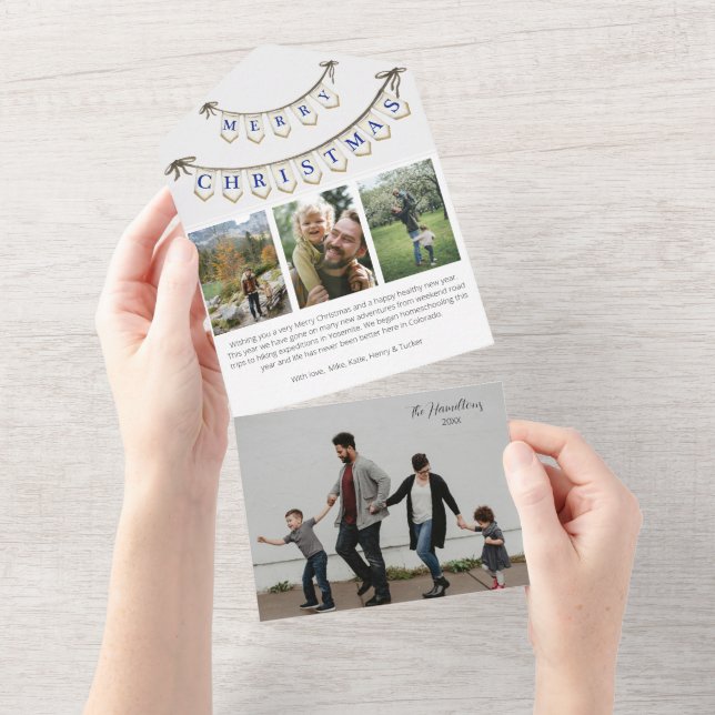 God jul Photo Tri-fold All in One Card (Avrivbar del)