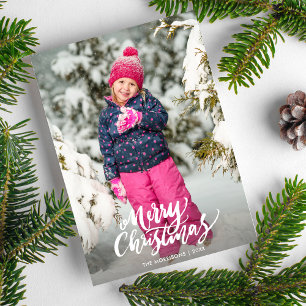 God jul Photo Watercolor Snowflake Julkort