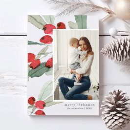 God jul Photos Watercolor Berries Julkort