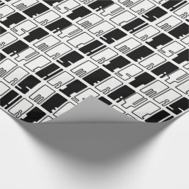 God jul Piano Nycklar Typography Black White Presentpapper
