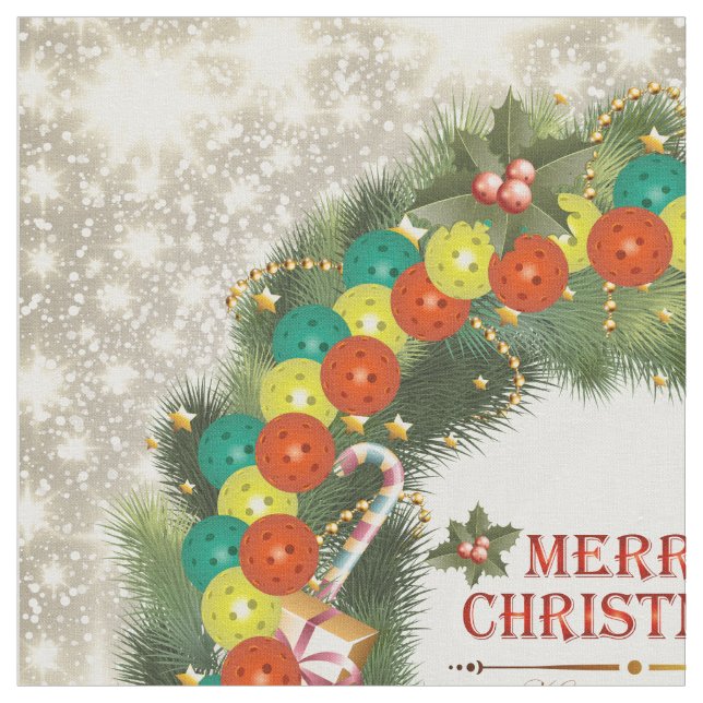 God jul Pickleball 1 Anpassningsbar Fabric Tyg (Närbild)