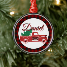 God Jul pickup och träd personligt Metall