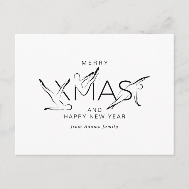 God jul Pilates instruktör Gift Märkres Bumpe Vykort (Framsida)