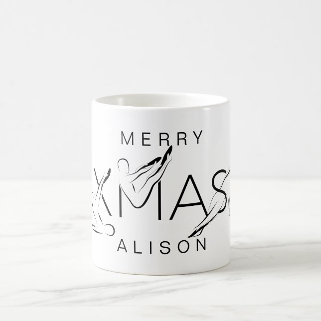 God jul Pilates instruktör Gift Märkres T-Shi Kaffemugg (Center)