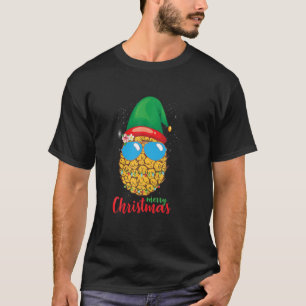 God jul Pineapple Santa Hat Light Funny Xm T Shirt