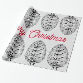 God jul Pinecone Wrapping Papper Presentpapper