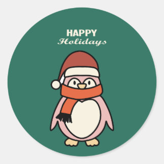 god jul pingvin julfirande runt klistermärke