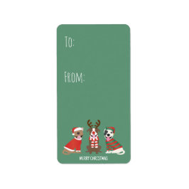 God jul Pit Bull Dogs Adressetikett