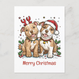 God jul Pit Bull Dogs Helg Vykort