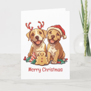 God jul Pit Bull Dogs Helgkort