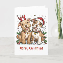 God jul Pit Bull Dogs Helgkort