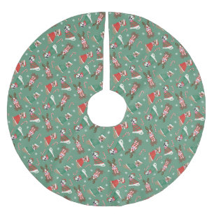 God jul Pit Bull Dogs Julgransmatta Borstad Polyester