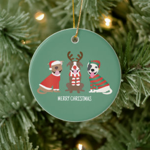 God jul Pit Bull Dogs Julgransprydnad Keramik