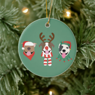God jul Pit Bull Dogs Julgransprydnad Keramik