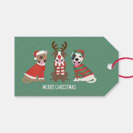 God jul Pit Bull Dogs Presentetikett