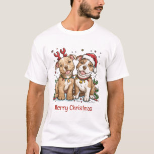 God jul Pit Bull Dogs T Shirt