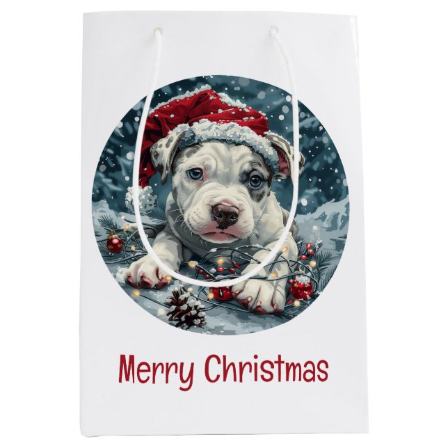 God jul Pit Bull Santa Puppy (Framsidan)