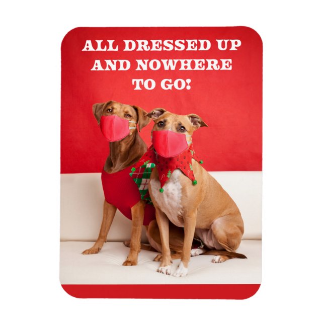 God jul Pit Bulls in Ansikte Masks Magnet (Vertikal)