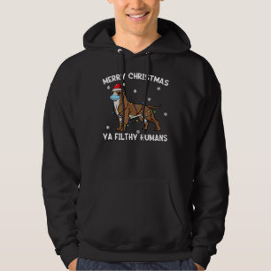 God jul Pitbull Ansikte Mask Pitty Hund Santa Hoodie