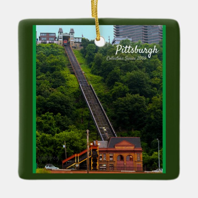 God jul Pittsburgh Incline Julgransprydnad Keramik (Framsida)