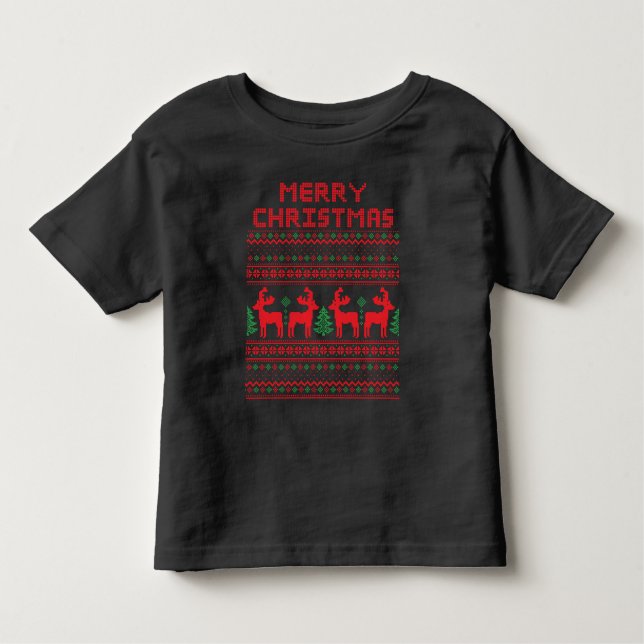 GOD JUL PIXEL ART STIL T-Shirt (Framsida)