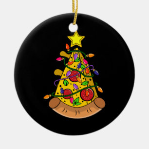 God jul Pizza Julgran Ljus Julgransprydnad Keramik