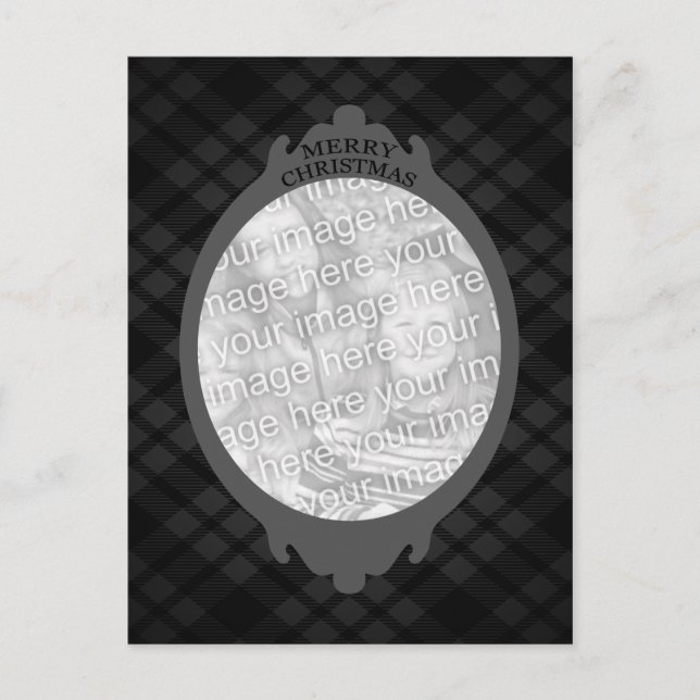 god jul (plaid ram) helg vykort (Framsida)