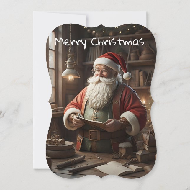 God Jul Platt Julkort Tomte  Kort (Baksida)