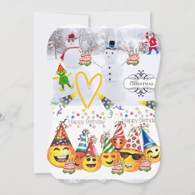 God jul-platta hälsningskort Grattis på födelsedag Kort (Framsida)