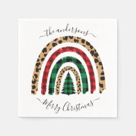 God jul Play och Leopard Skriv ut regnbåge Pappersservett
