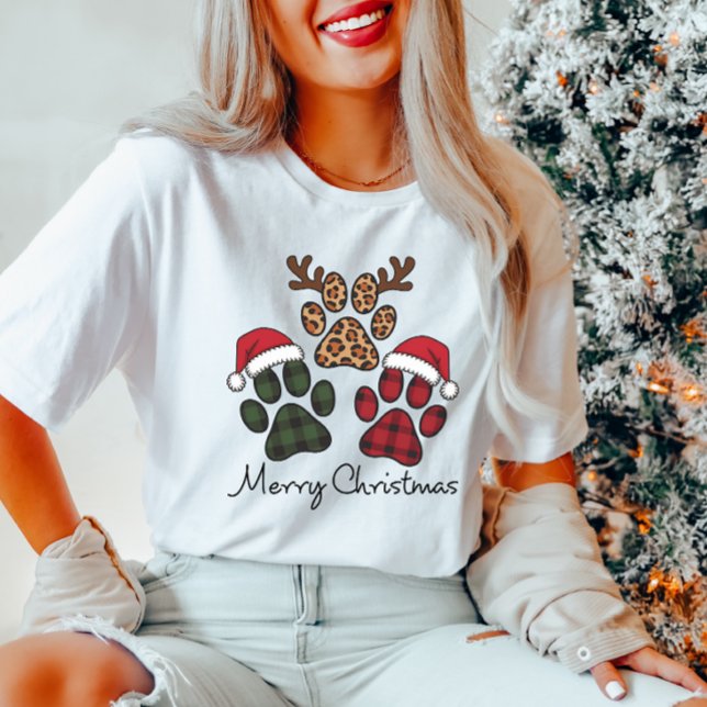 God jul Play Paw Skriv ut kvinnors T-Shirt (Skapare uppladdad)