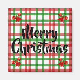 God jul Play Red Bows Kitchen Magnet
