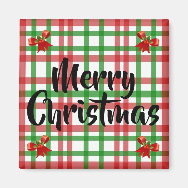 God jul Play Red Bows Kitchen Magnet (Framsidan)